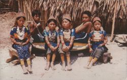 Children of San Blas in Festive Attire, Panama Postcard