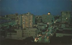 Night View of Modern Santurce Postcard