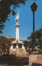 Plaza de Colón, Statue of Christopher Columbus, San Juan Postcard