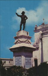 Statue of Juan Ponce de Leon, Old San Juan Postcard