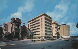 Miramar Hotel Row and Chapel of Nuestra Senora de Lourdes Postcard