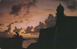 Sunset over El Morro Castle, San Juan Postcard