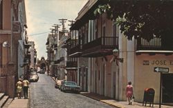 Old San Juan Street with Cristo Chapel Postcard