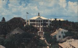 Nassau Bahamas Government House Chrome Postcard Lightbourn Postcard