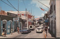St. Thomas VI Main Street 1960s Shopping Cars Postcard Postcard