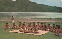 Preparation for 'Ava' Ceremony, Samoa Postcard