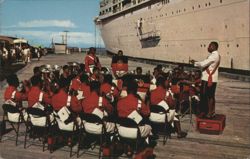 Fijian Military Forces Band Greeting Cruise Ship Postcard