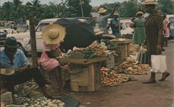 Road Side Vegetable Market, Bridgetown Postcard