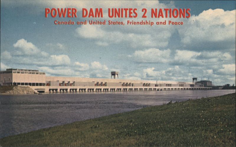 Moses-Saunders Power Dam Uniting US and Canada Massena New York