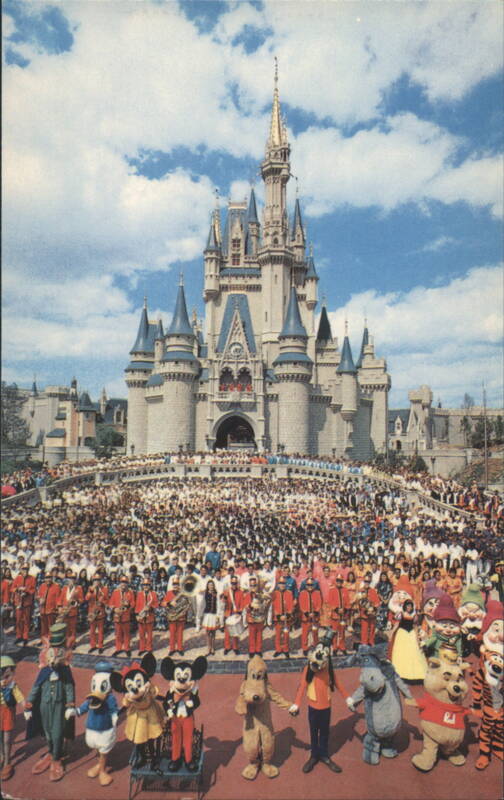Cinderella Castle with Mickey Mouse and Disney Characters