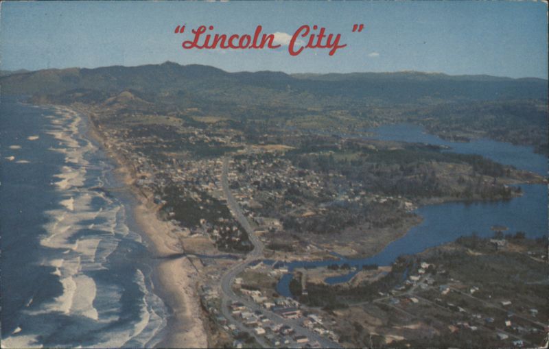 Aerial View of Lincoln City and Oregon Coast