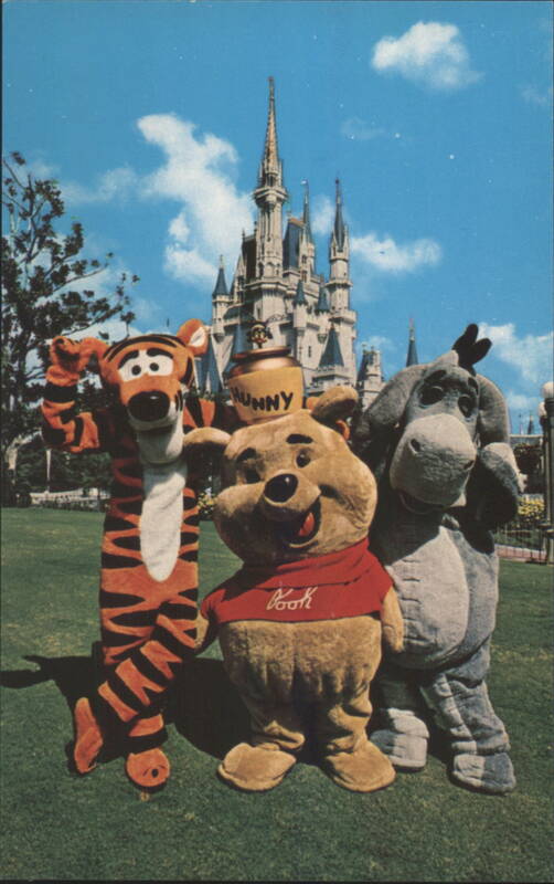 Winnie-the-Pooh, Tigger, Eeyore near Cinderella Castle