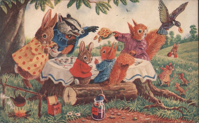 The Stolen Tart: Animals' Outdoor Tea Party Racey Helps