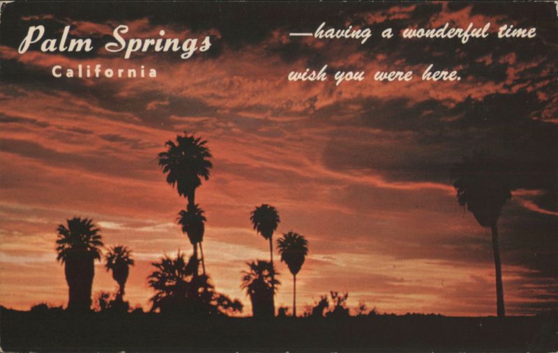 Palm Springs California Desert Sunset Chas. F. Adams