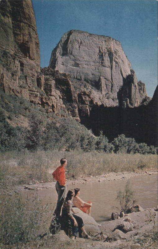 Great White Throne and Virgin River, Zion National Park Utah