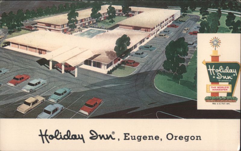 Holiday Inn, Eugene, Oregon with Pool and Parking Lot