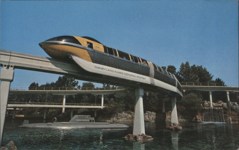 Disneyland Monorail and Submarine in Tomorrowland ANAHEIM California