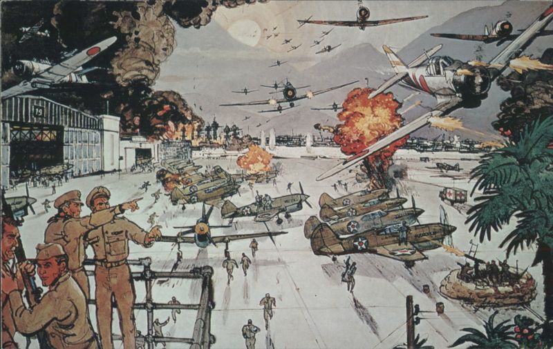 Wheeler Field Strafe by Japanese Zeros, December 7, 1941