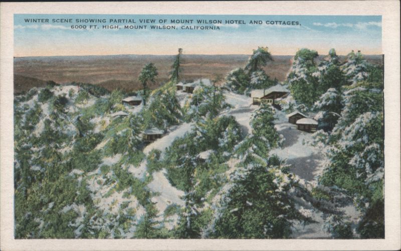 Winter Scene of Mount Wilson Hotel and Cottages California