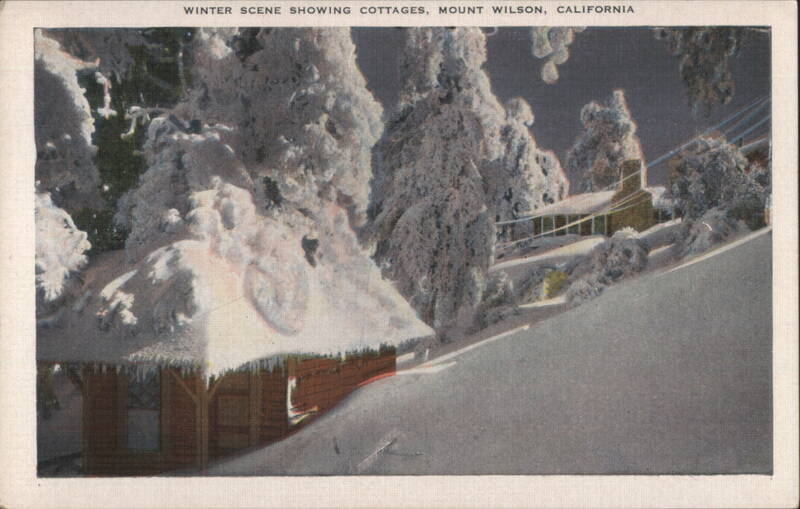 Winter Scene Showing Cottages, Mount Wilson, California