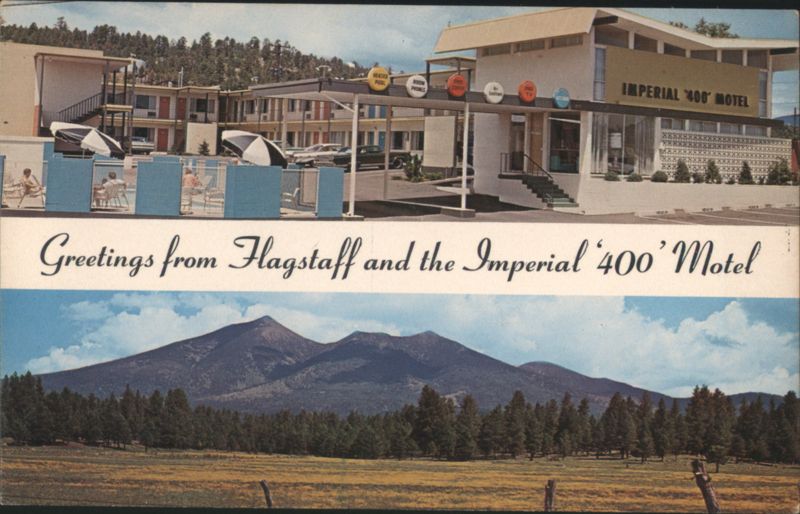 Imperial '400' Motel and San Francisco Peaks, Flagstaff Arizona