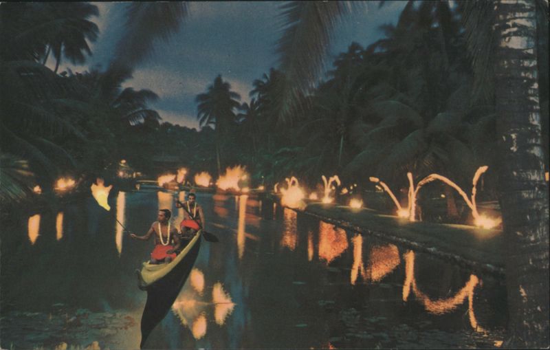 Twilight at Coco Palms Resort Lagoon Mike Ruberts Hotels