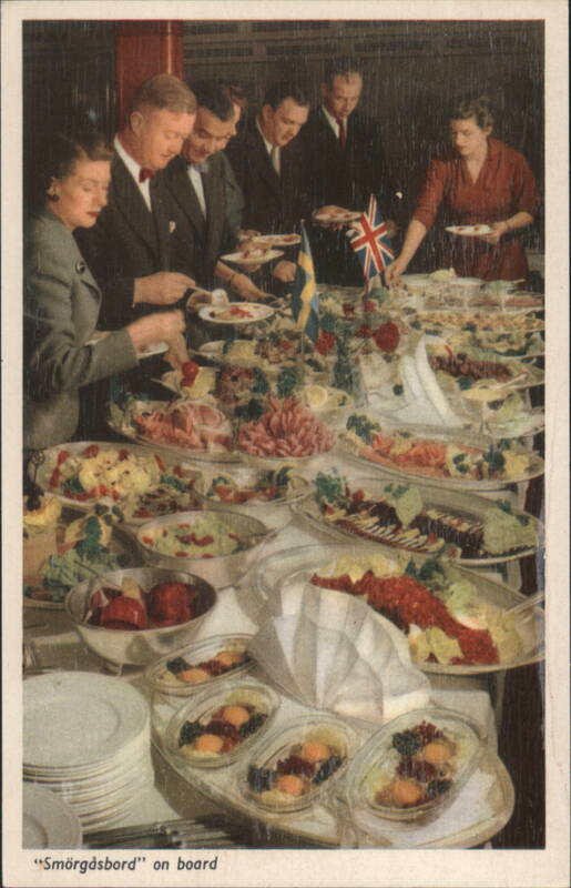 Smörgåsbord on Board a Swedish Lloyd Ship Messina