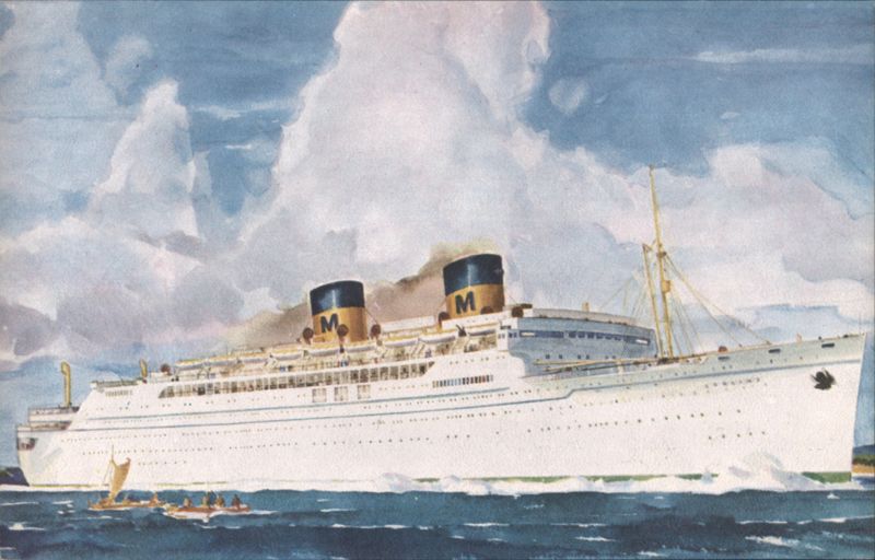 Matson Lines Luxury Liner Lurline at Sea Cruise Ships