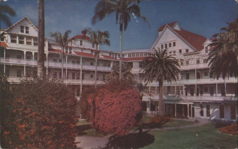 Hotel del Coronado Patio with Bougainvillea in Bloom California