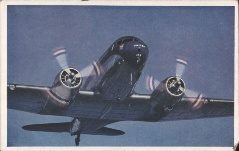 United Air Lines Mainliner 103 Aircraft in Flight E.D. Mcglone