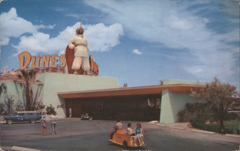 Dunes Hotel Las Vegas with Giant Sheik Statue Nevada