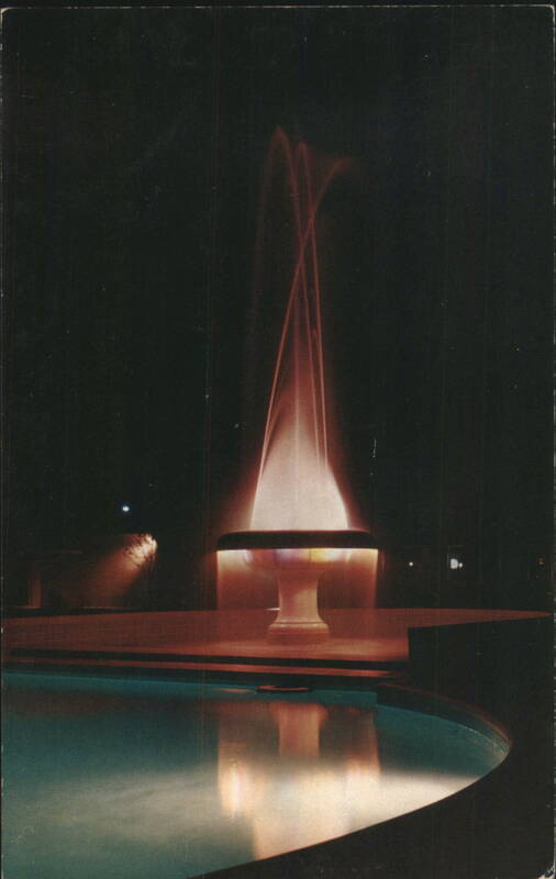 Lighted Fountain at Ridgewood Motor Hotel Beaumont Texas