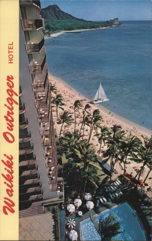 Waikiki Outrigger Hotel Overlooking Beach & Ocean Honolulu Hawaii