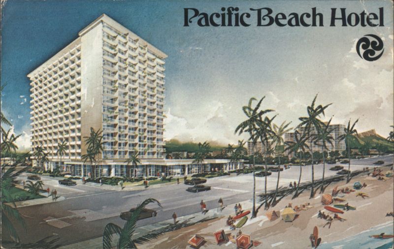 Pacific Beach Hotel, Waikiki Beach with Palm Trees Honolulu Hawaii
