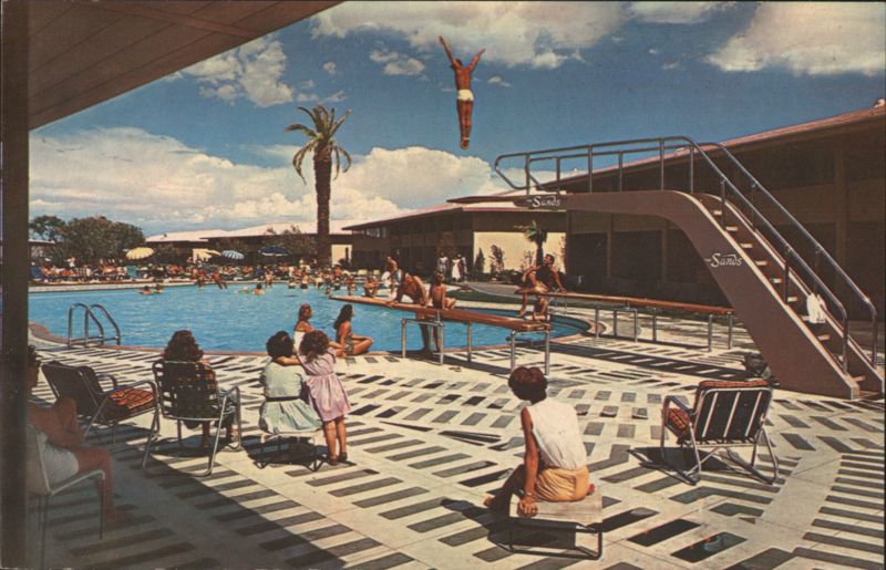 The Sands Paradise Pool with Diver Las Vegas Nevada