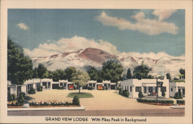 Grand View Lodge with Pikes Peak in Background Colorado Springs