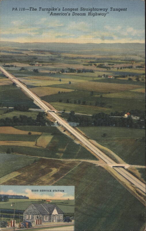 PA 116—The Turnpike's Longest Straightaway Tangent Pennsylvania