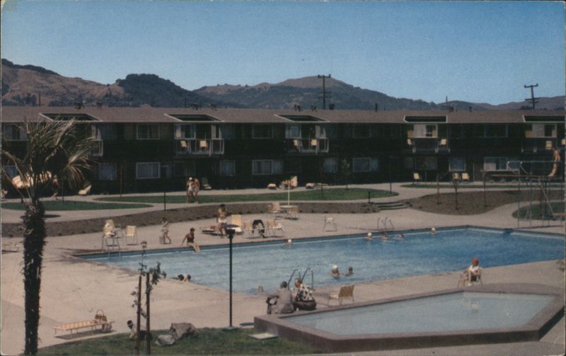 Edgewater Inn Motel Pool & Buildings, Corte Madera California
