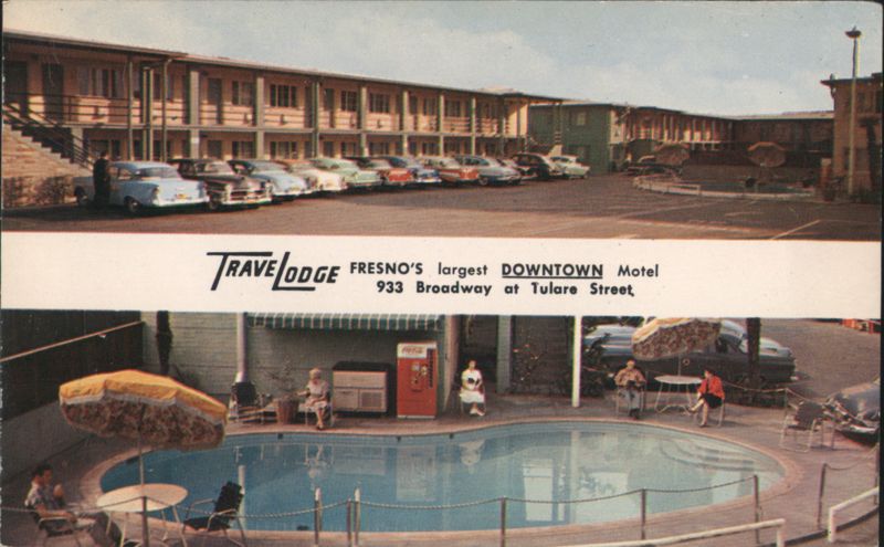 Travelodge Downtown Motel with Pool and Cars, Fresno, CA California