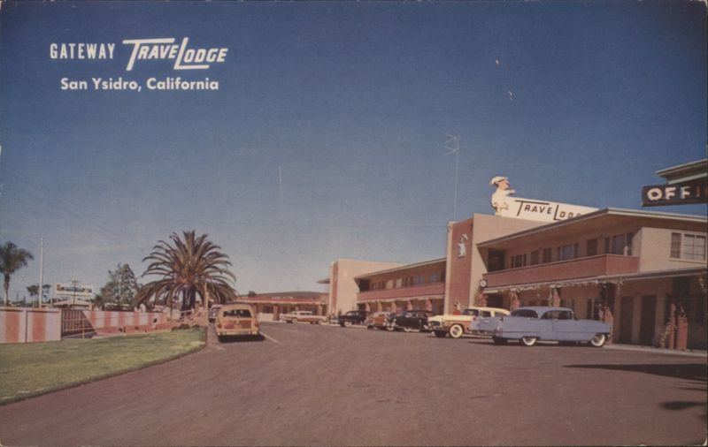 Gateway Travelodge Motel with Bear Mascot, San Ysidro California