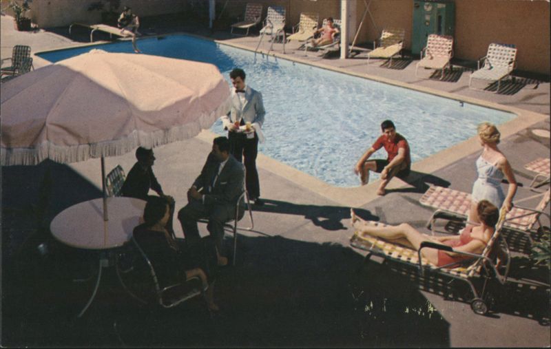Ambassador Motor Hotel Poolside Stockton California