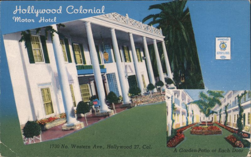 Hollywood Colonial Motor Hotel Main Building and Garden California