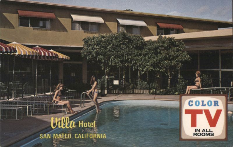 Villa Hotel Swimming Pool with Guests - San Mateo, CA California
