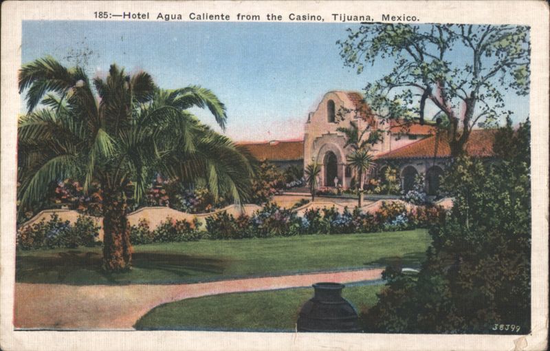 Hotel Agua Caliente and Grounds from the Casino Tijuana Mexico