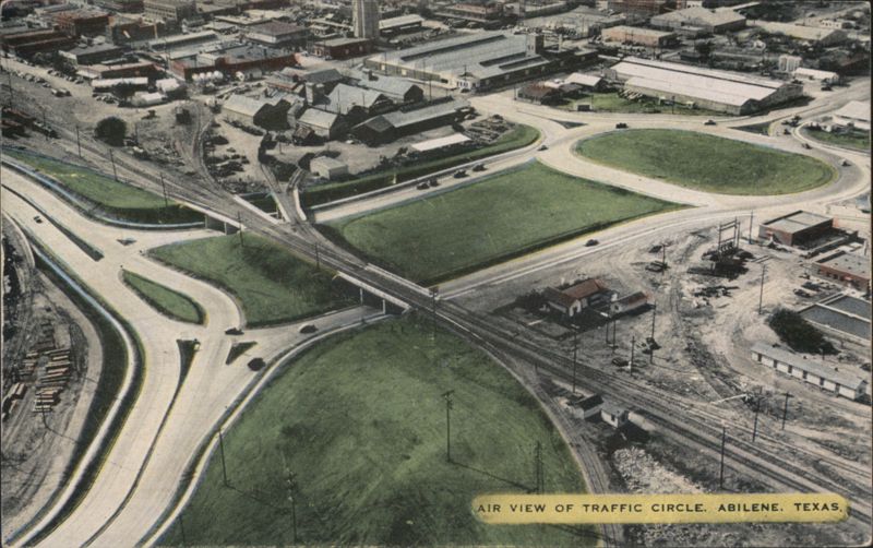 Air View of Traffic Circle, Abilene Texas