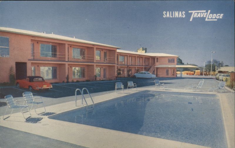 Salinas Travelodge Motel with Swimming Pool and Cars California