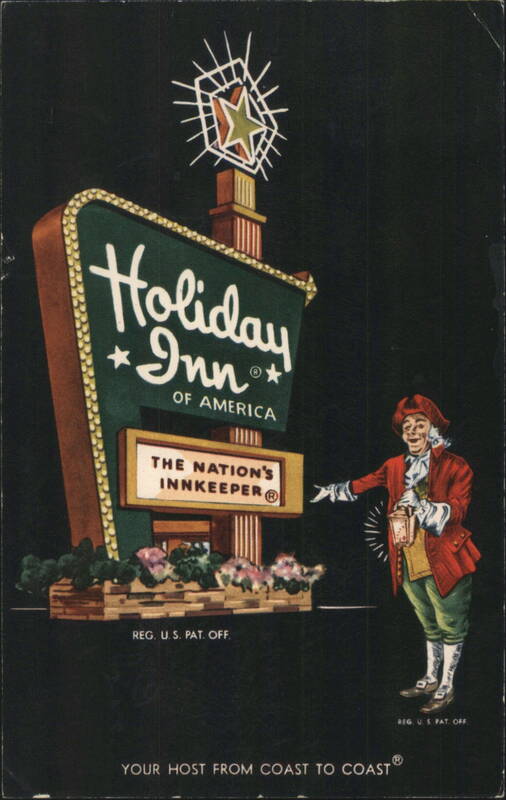 Holiday Inn of America Sign with Innkeeper Character Bloomington Illinois