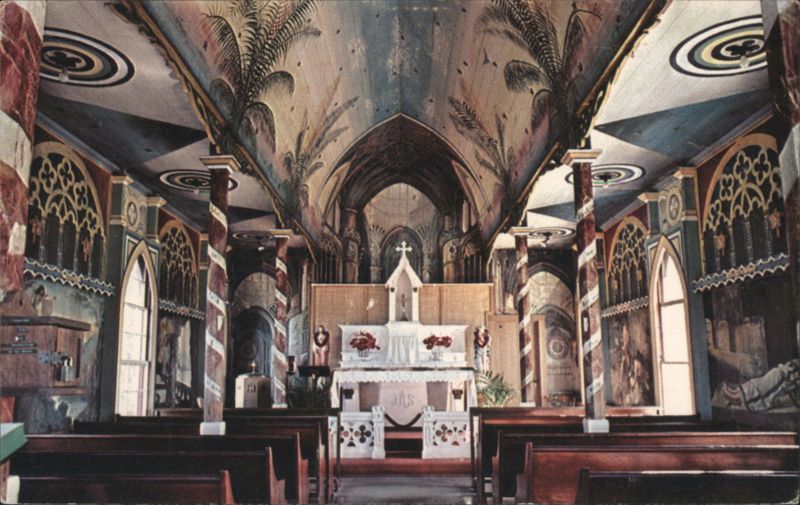 St. Benedict's Catholic Church, The Painted Church Interior Honaunau-Napoopoo Hawaii