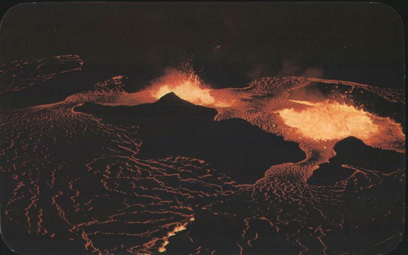 Kilauea Volcano Eruption, Halemaumau Fire Pit Hawaii