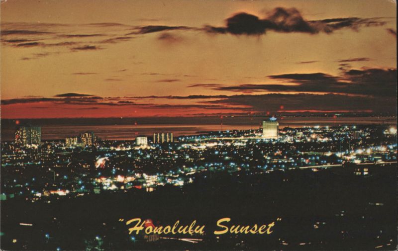 Honolulu Cityscape at Sunset Hawaii